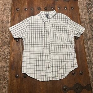 Croft & Barrow White and Navy Plaid Shirt